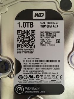 Western Digital WG Hard Disk Black HDD 1TB