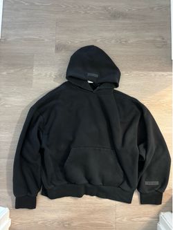 Black Fear of God Essentials Classic Fit Fleece Hoodie