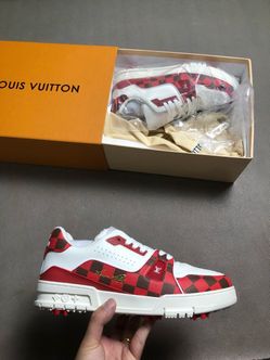 Louis Vuitton LV Trainer Sneakers Red Damier    size:44