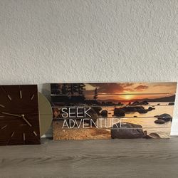 Abstract Clock with Wall Art