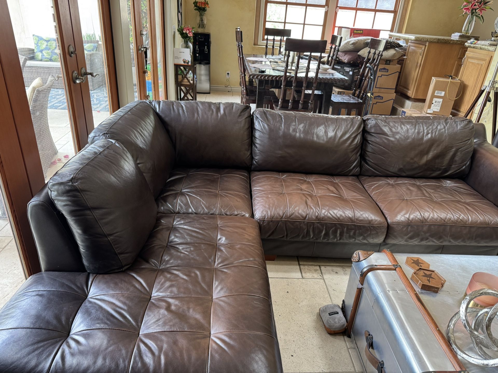 Leather Couching & Chase For Sale