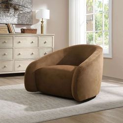 Zoey - Accent Chair With Swivel- Chocolate