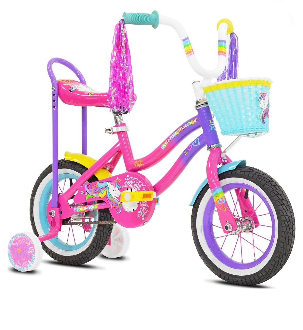 12" LittleMissMatched Unicorn Child's Bicycle, 12" Wheels, Toddlers Ages 3+, Pink,Purple BRAND NEW WITH TAGS