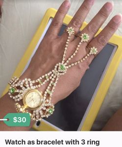 Watch as bracelet with 3 ring ,$30 each