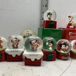 Lot of 9 Mini Disney MICKEY MOUSE Snowglobes 2002 2005 2010 #S7