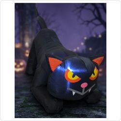 Light Up Inflatable Black Cat Halloween Yard / Indoor Decoration