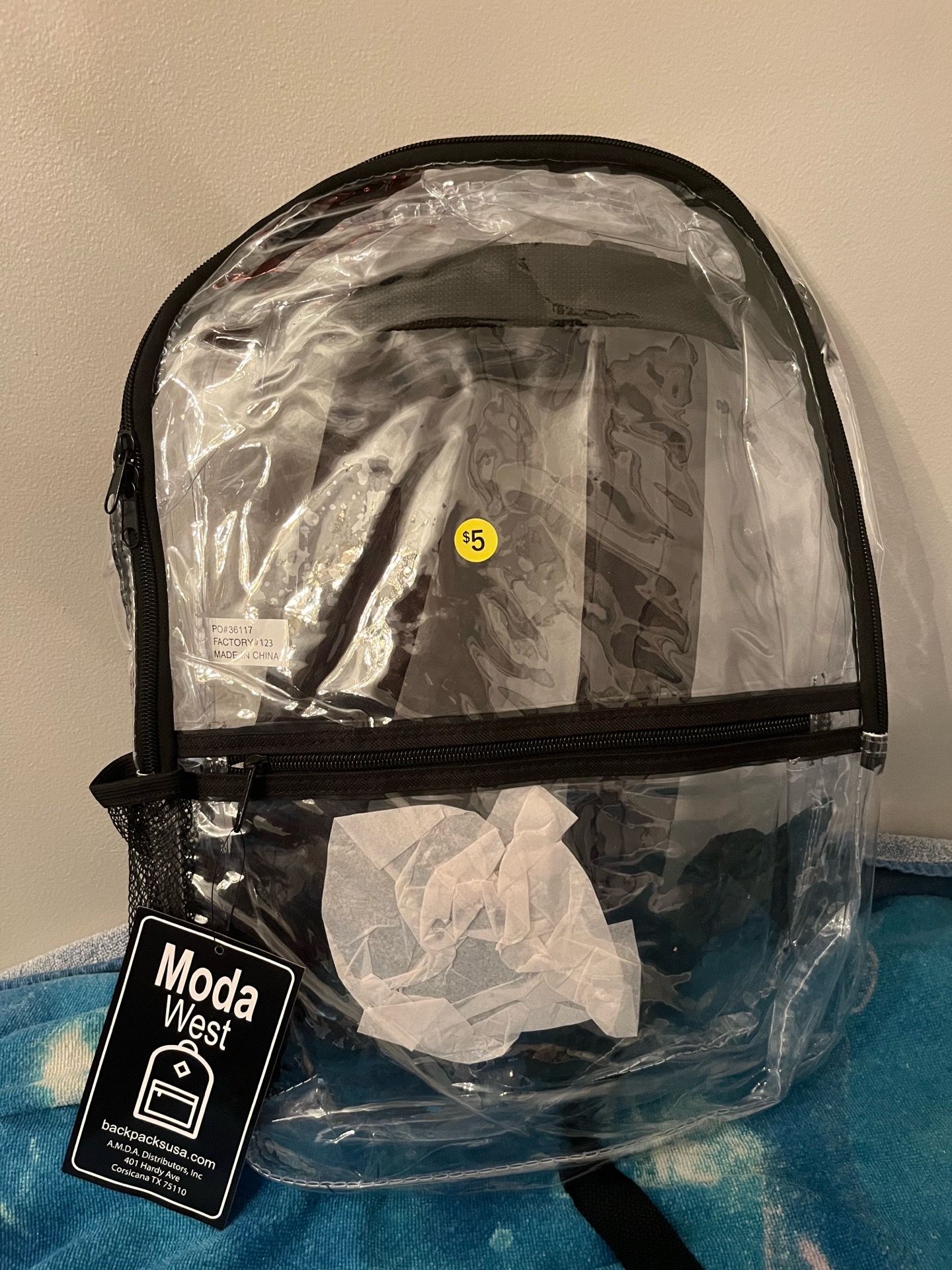 Mochila transparente nueva