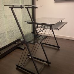 Multi Tiered Glass Office Desk Computer Desk