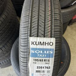195/65/15 Espesial de 4 llantas montadas y balansiadas 4 tires mounted and balanced Kumho solus TA31 195-65-15 $300 warranty 65,000 millas
