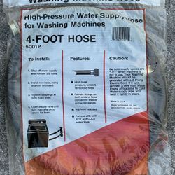 5’ AND 4’ HIGH PRESSURE LAUNDRY WASHING MACHINE HOSES ONE SET OF EACH