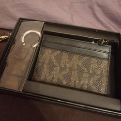 Mens Small ID Wallet With Matching Key Chain By Michael Kors