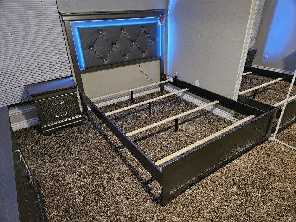 Brand New 4 Pcs Bedroom Set Queen Includes Bed, 1 Night Stand, Dresser & Mirror $699 Add Chest $249