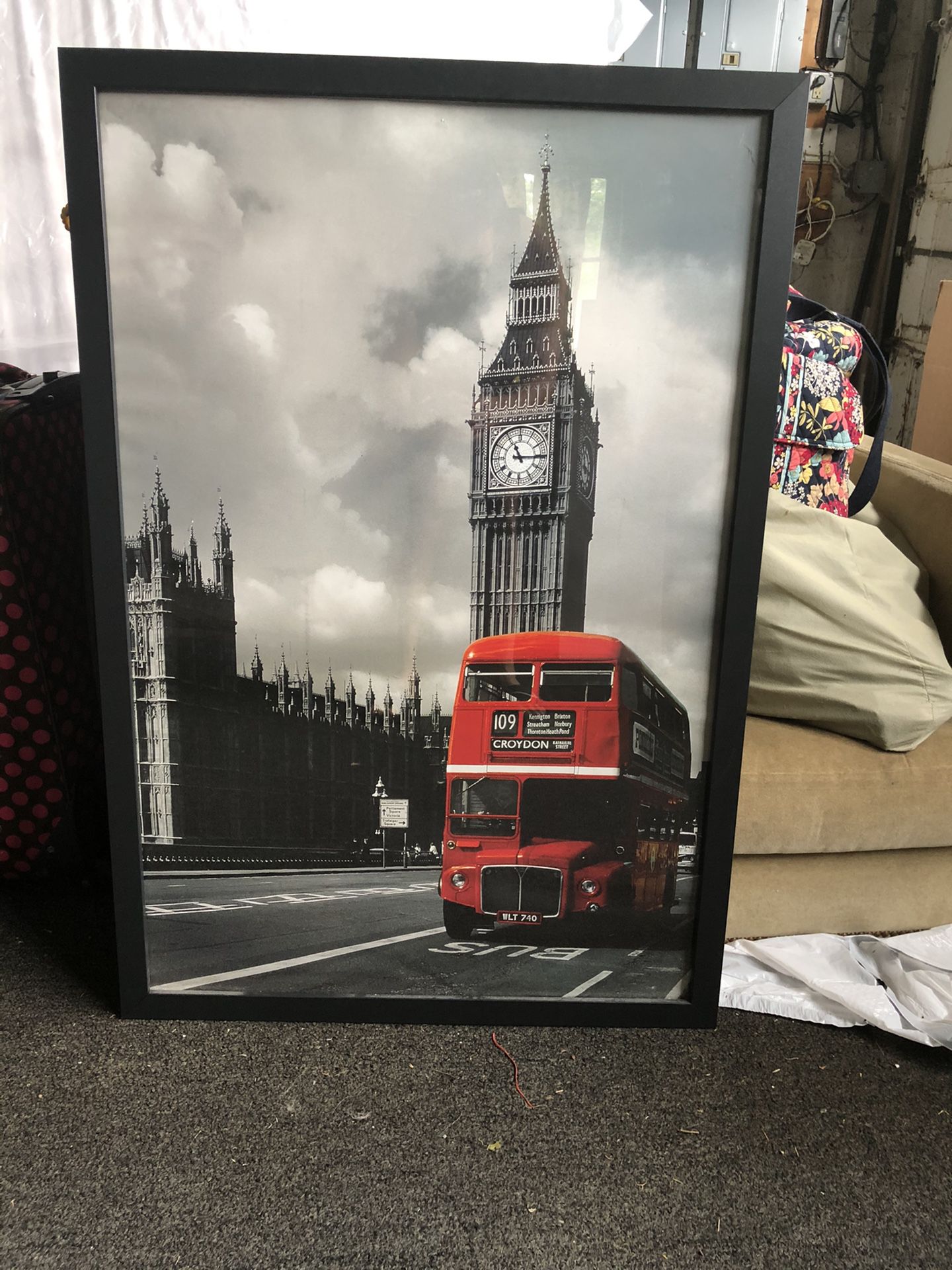 London picture in black frame