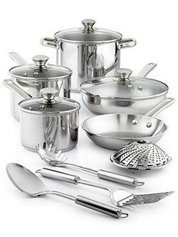 Tools of the Trade Stainless Steel 13-Piece Pan Set Dishwasher Safe Electric Gas
