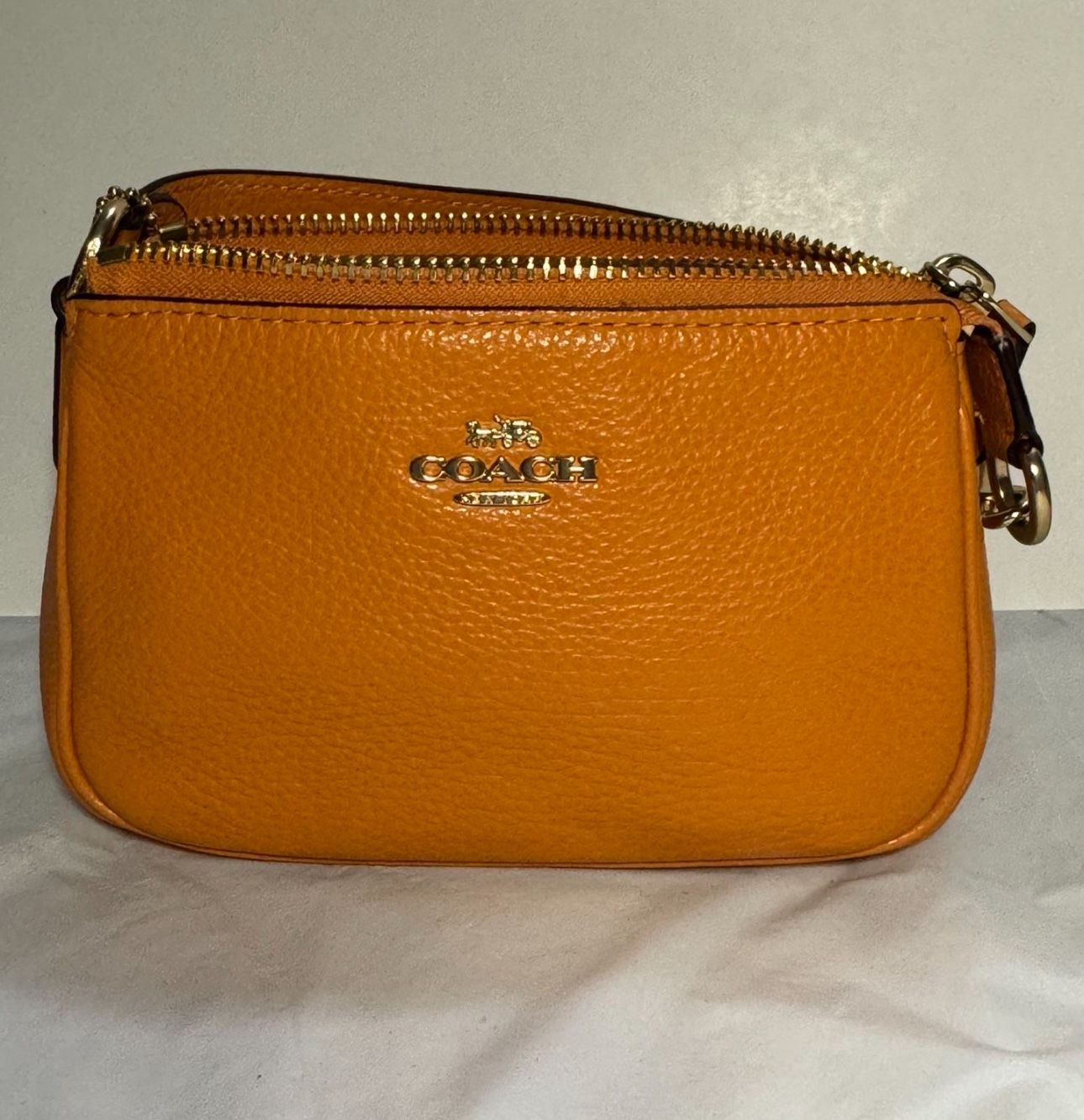 Pebbled Mini-Coach Purse (Orange)