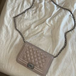 Chanel Boy Wallet on Chain (WOC) – Beige Caviar Leather 