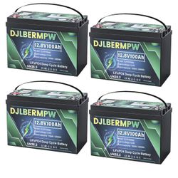 48V 100Ah LiFePO4 Lithium Battery, 8000+ Deep Cycle Golf Cart Battery 48V. Built-in 100A BMS 5120W Power, 4 Pack 12V 100Ah