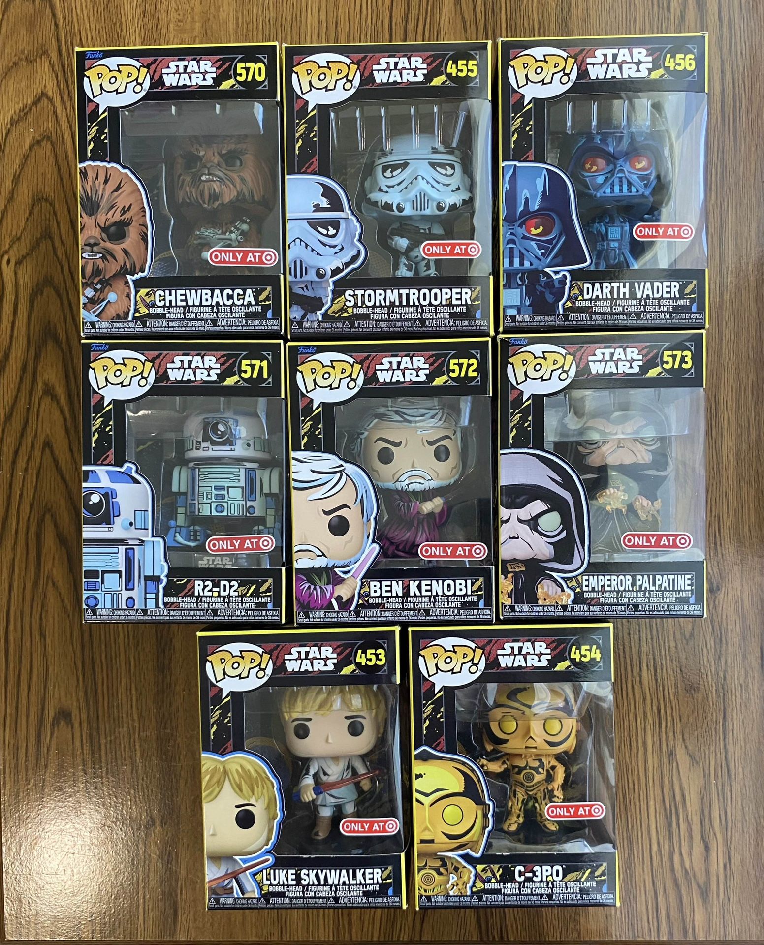 Star Wars Retro Series Funko Pops, Set of 8, Target Exclusive