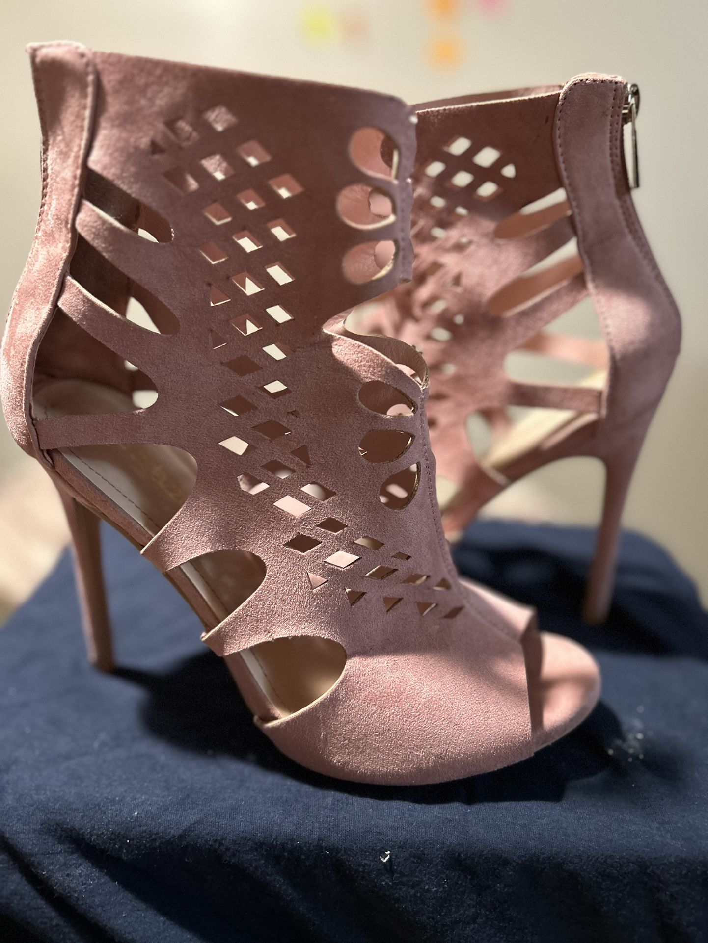 Plus Suede Pink Heels