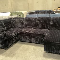 Rabbit Fur sectional sleeper