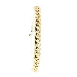 Mens 7mm Sterling Silver 925 Gold Plated 7-Inch Cuban Link Bracelet 31.1 Grams 11056495