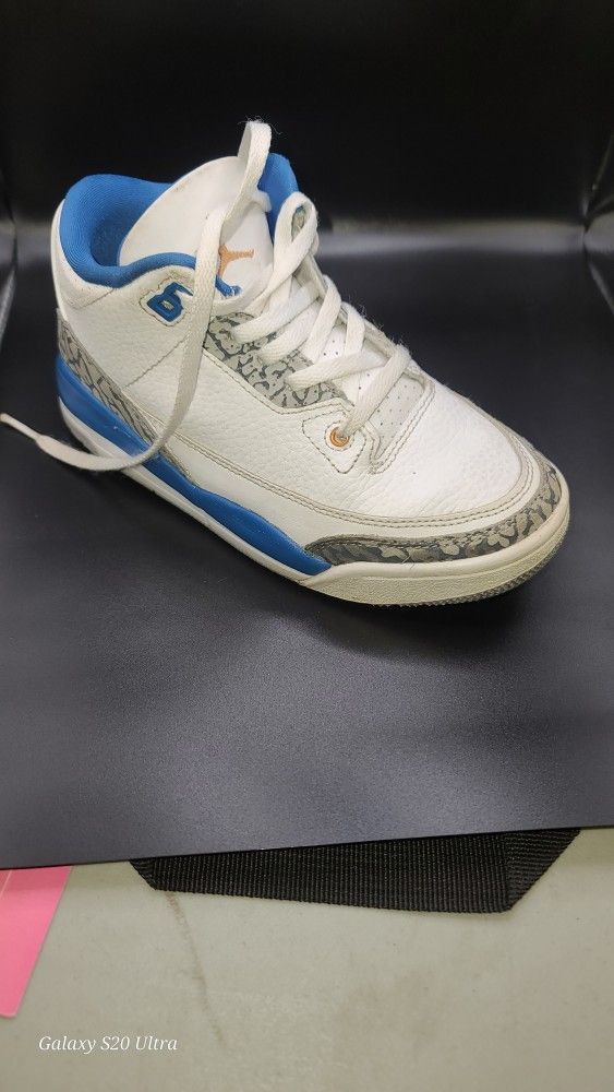 Nike Air Jordan 3 Retro Wizards Blue White DM0966-148 Youth Shoes Size 13c
