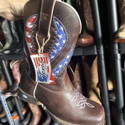 KUT Western Work Boot Cowboy Patriot USA Leather Rodeo Rancher  Square Toe 