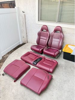 Burgundy Acura RSX Seats Set – Front & Rear Seats – Excellent Condition