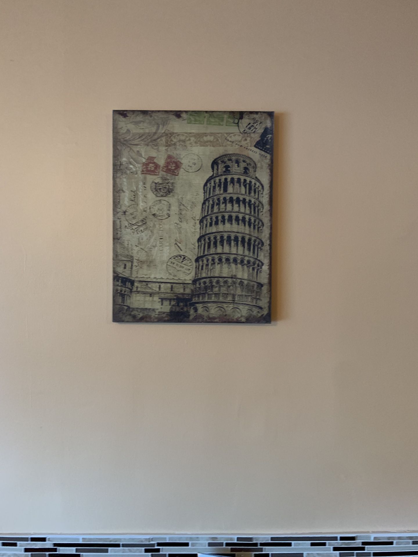 Canvas art (statue of liberty/leaning tower of Pisa)
