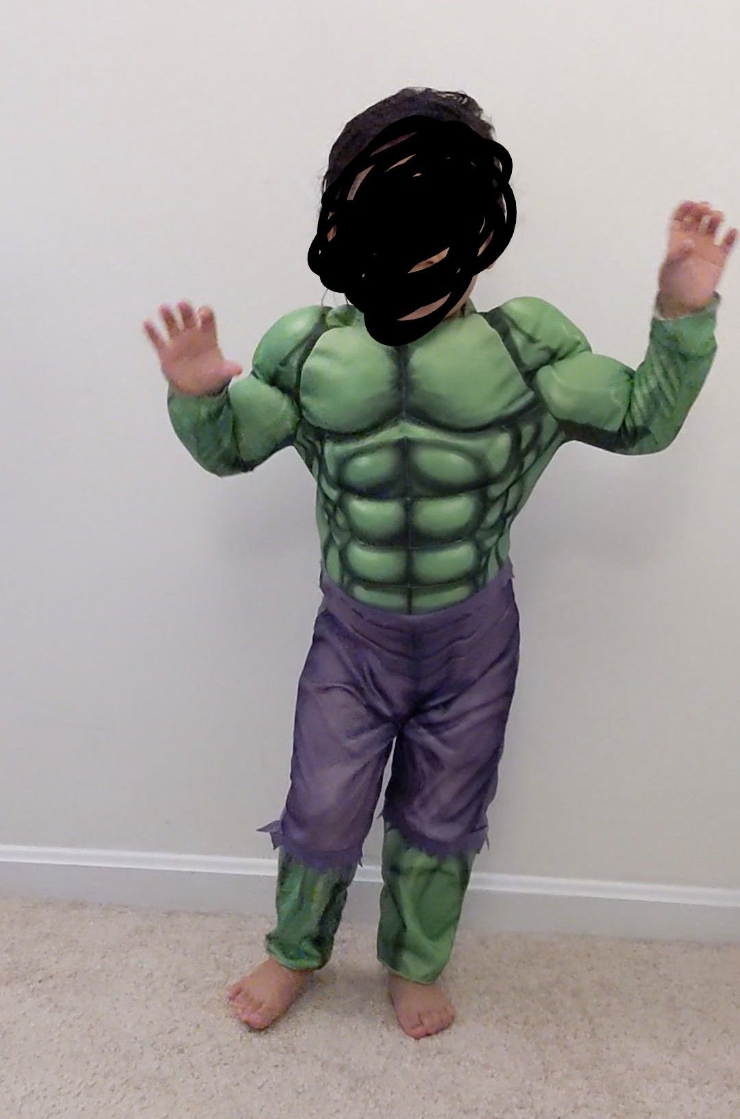 Hulk costume (size 3)