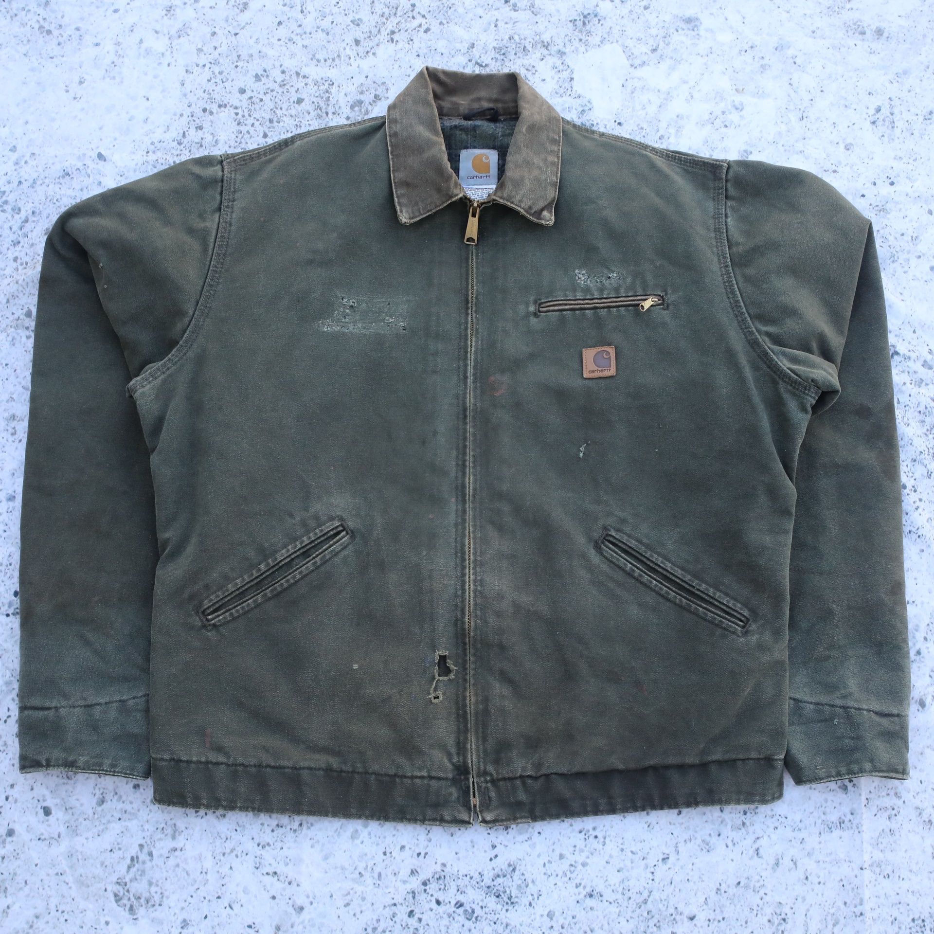 Carhartt J97 MOS Moss Blanket-Lined Sandstone Duck Detroit Jacket 