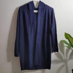 Womens Hoodie Cardigan Sweater Size-S Navy Blue Color Lightweight Comfortable