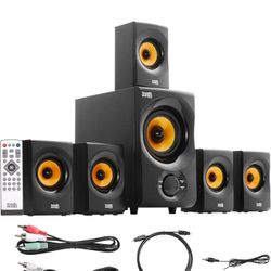 Acoustic Audio AA5170 Home Theater 5.1 Bluetooth Speaker System 700W with Powered Sub