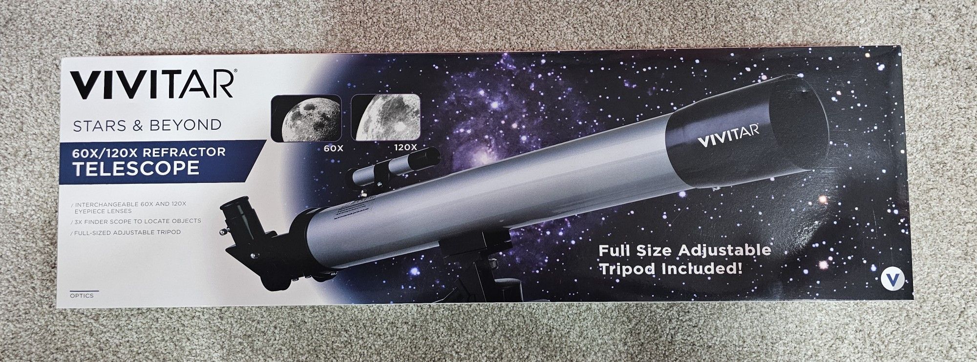 Vivitar TEL50600 60X/120X Telescope Refractor with Tripod