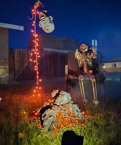 Halloween skull outdoor decor