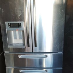 Four Door Stainless Steel Maytag Refrigerator French Door