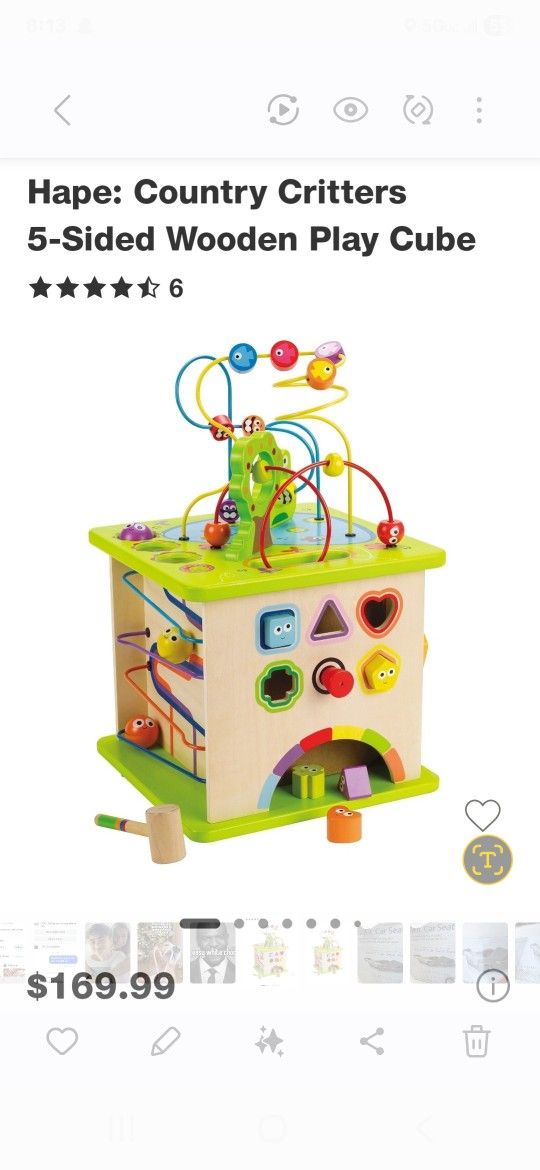 Hape Country Critters 5 Sided Wooden Toy