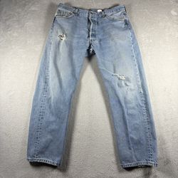 Vintage Levi’s 501 Men’s Size 34x28 Light Wash 90s USA Distressed #1A