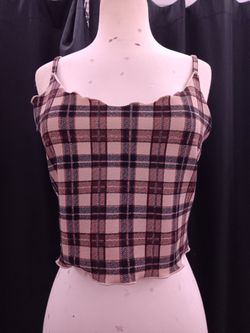 Plaid Crop Top Shirt