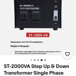 ST-2000VA Step Up & Down Transformer Single Phase Vertical AC Power Converter