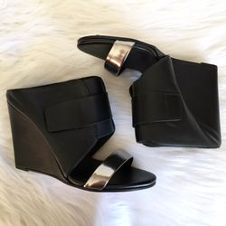 Black Wedge Sandal Heels Vince Camuto
