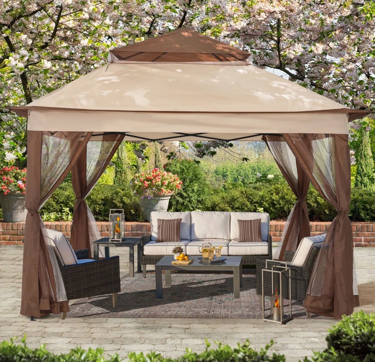 11x11 Brand New Gazebo with Mosquito Netting/shades, Pop Up Tent