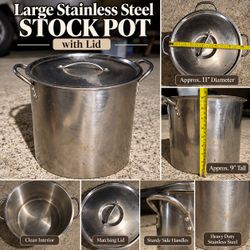 Large stainless steel pot w/ lid