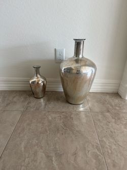 Mercury Glass Decorative Vases Set of 2