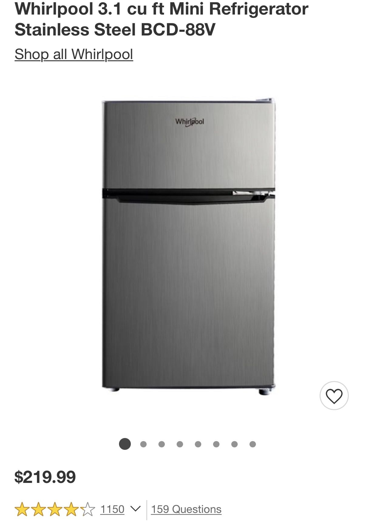 Whirlpool mini fridge