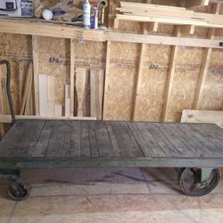 Antique Railroad Luggage Cart 