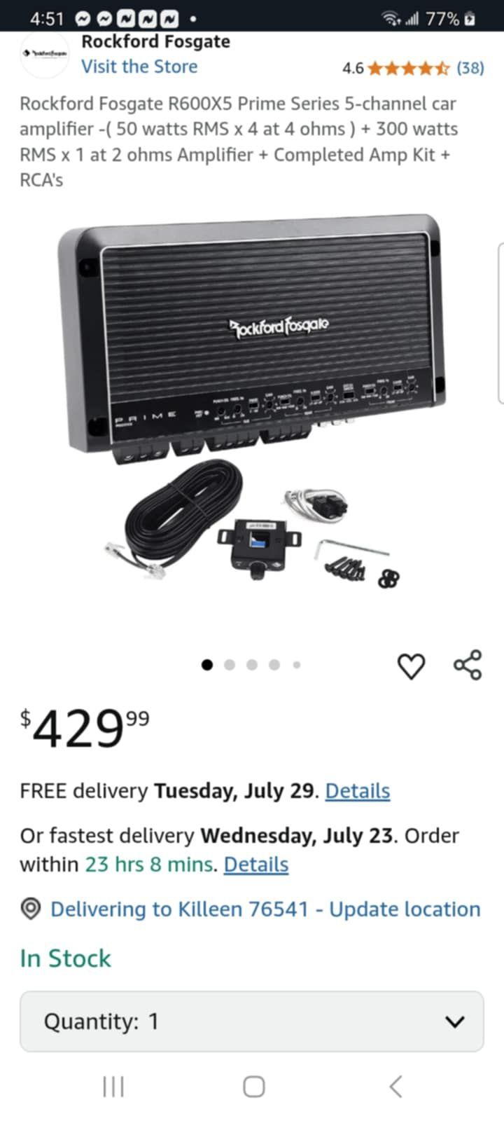 Rockford fosgate 5 Channel Amp