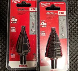 Milwaukee Step Drill Bits #9 & #12