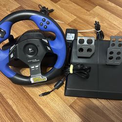 LOGITECH 863191-0000 Driving Force E-UC2 Feedback Racing Wheel w/ Power Cord &Pedals
