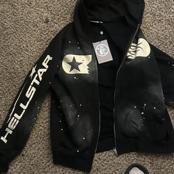 Black Hell Star Hoodie Zip Up